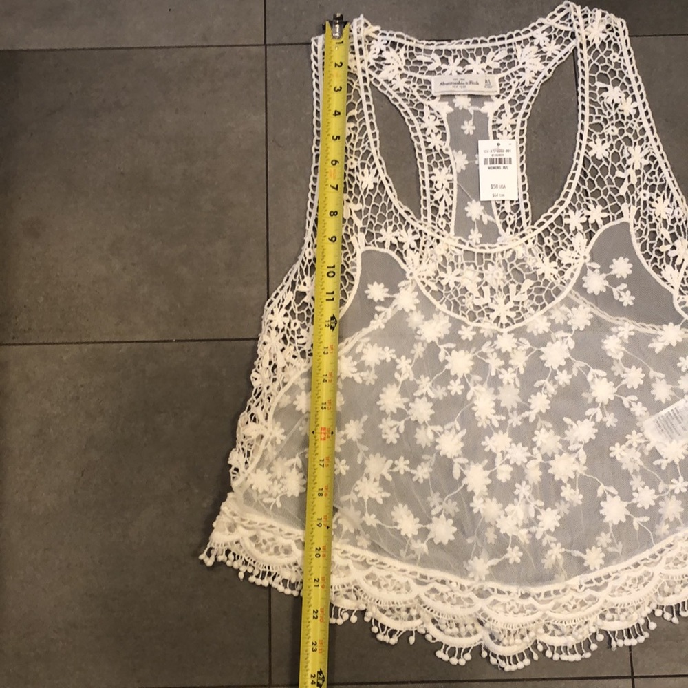 Abercrombie & Fitch Sheer Embroidered Top - Picture 6 of 10